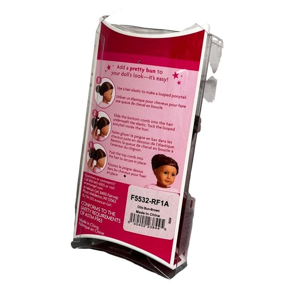 American Girl Doll Dos Chic Bun Clip in Chignon Wig 2013 Brown Hair 18" Dolls - Picture 5 of 5